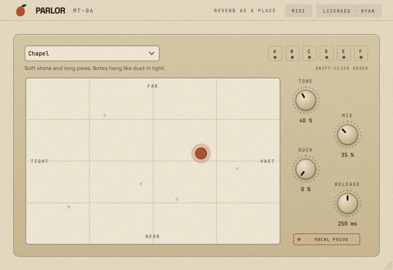 The Parlor interface