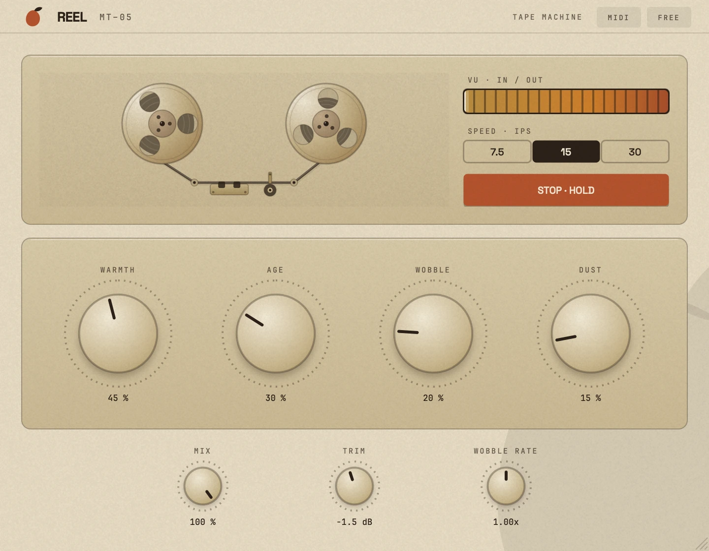 The Reel interface